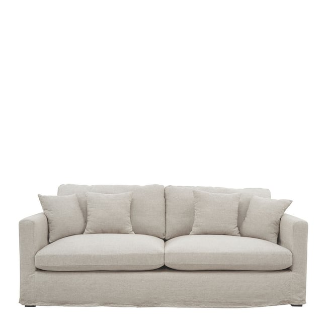 Canapé déhoussable lin mélangé naturel Couleur v002235 <span itemprop=