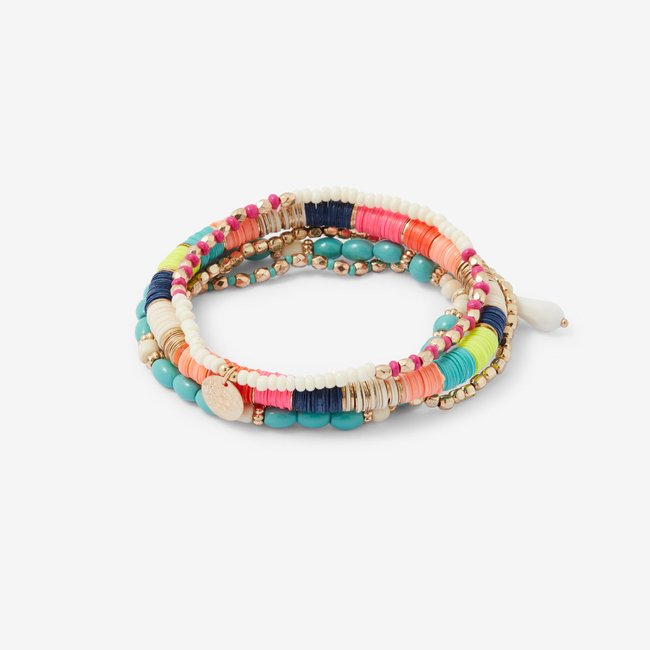 Set de 5 bracelets perles et sequins multicolore multicolore <span itemprop=