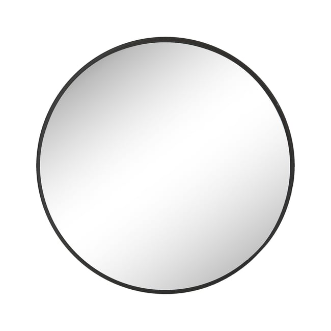 Miroir rond contours fin 50x50cm Couleur noir <span itemprop=