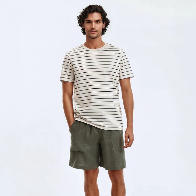 Gestreept T-shirt met ronde hals en korte mouwen - LA REDOUTE COLLECTIONS