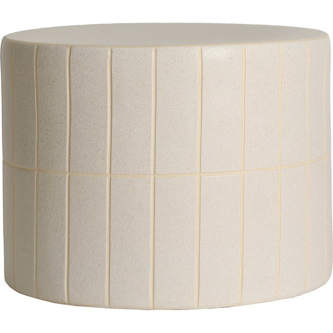 Table d'appoint ronde céramique S.CHEWY Couleur beige mat <span itemprop=