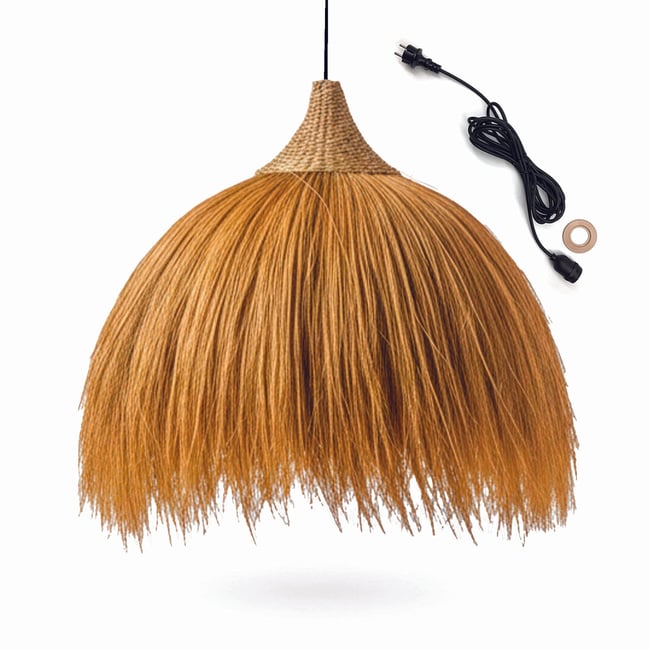 Suspension secteur BIG MASAI OUTDOOR CABLE Couleur beige <span itemprop=