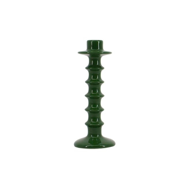 Bougeoir en céramique 22cm Couleur vert <span itemprop=
