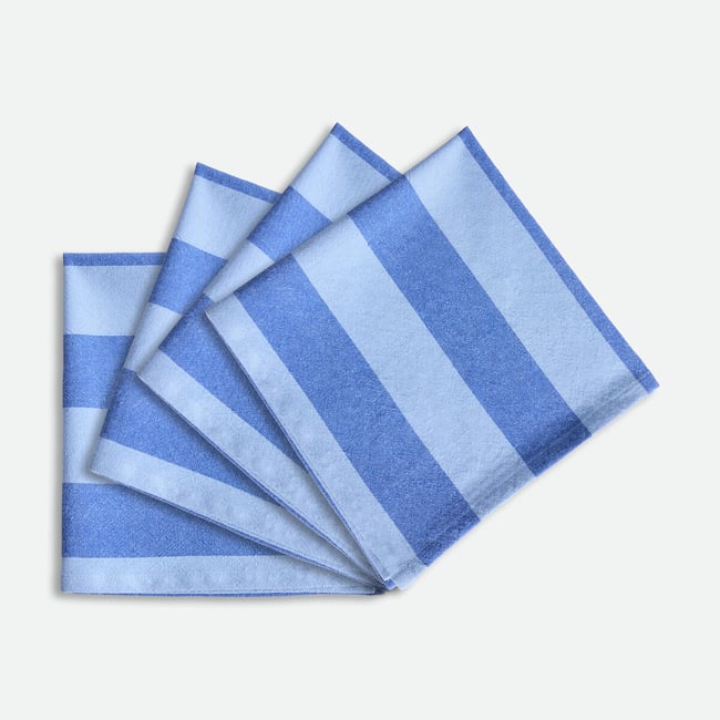 Set di 4 tovaglioli a righe, 30% cotone riciclato, tinto in filo, MIRELLA - LA REDOUTE INTERIEURS