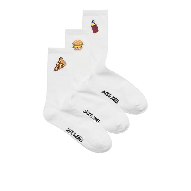 Lote de 3 pares de calcetines altos blanco <span itemprop=