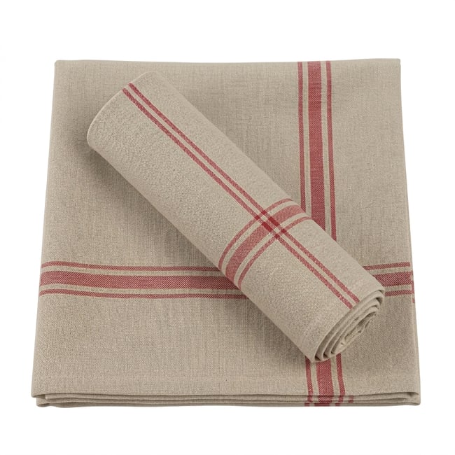 Lot de 2 torchons de cuisine pur Lin NORMANDIE - LINANDELLE