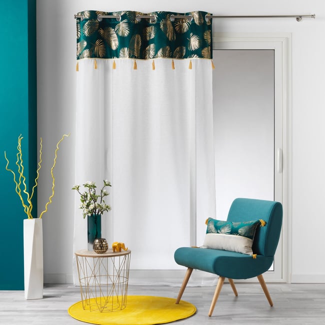 Voilage sablé au top en velours blanc <span itemprop=