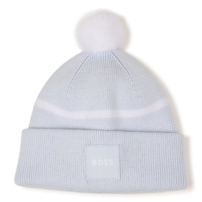 Bonnet en tricot ciel <span itemprop=