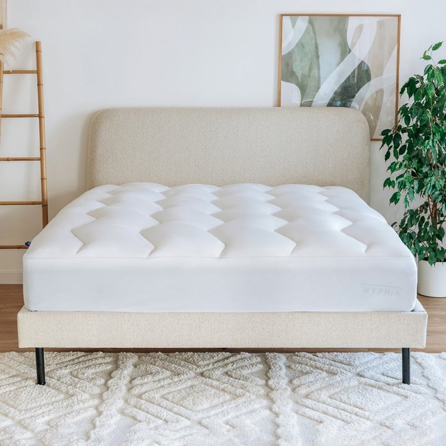 Surmatelas housse BZ satin de coton pour canapé convertible Couleur blanc pur <span itemprop=