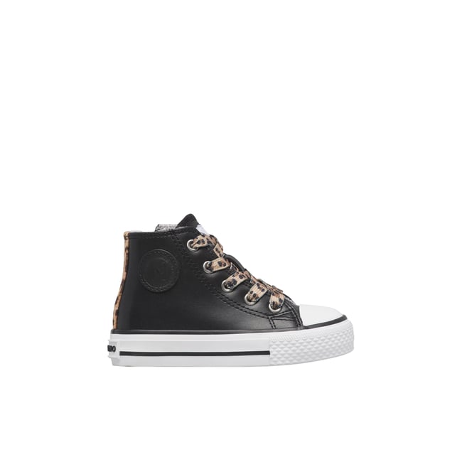 Baskets hautes en cuir YLFAS. noir-beige <span itemprop=