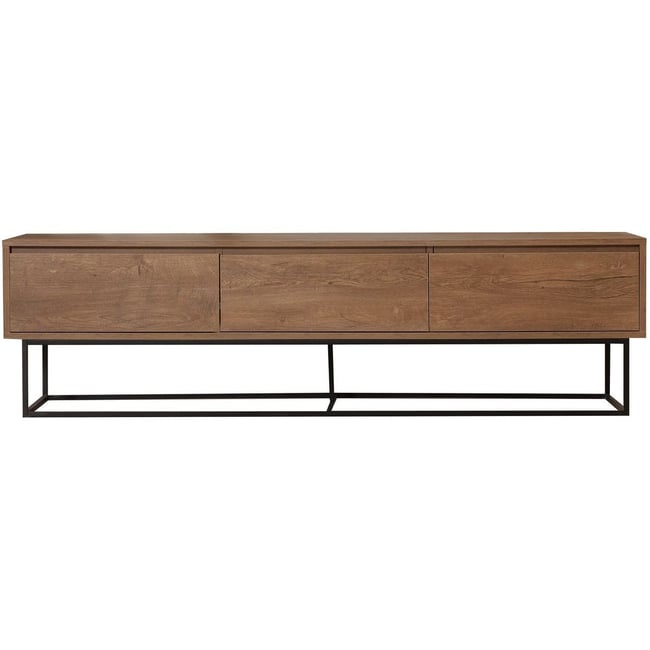 Meuble TV 3 tiroirs - NERIO Couleur noyer <span itemprop=