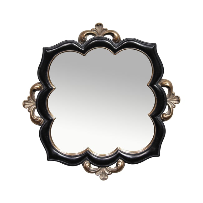 Miroir arabesque 29x29cm Couleur noir <span itemprop=