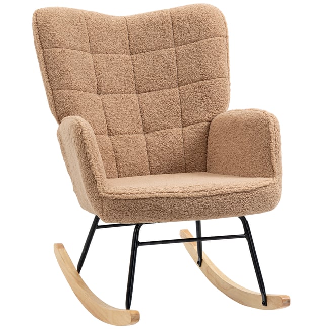Fauteuil à bascule Revêtement bouclette Couleur marron <span itemprop=