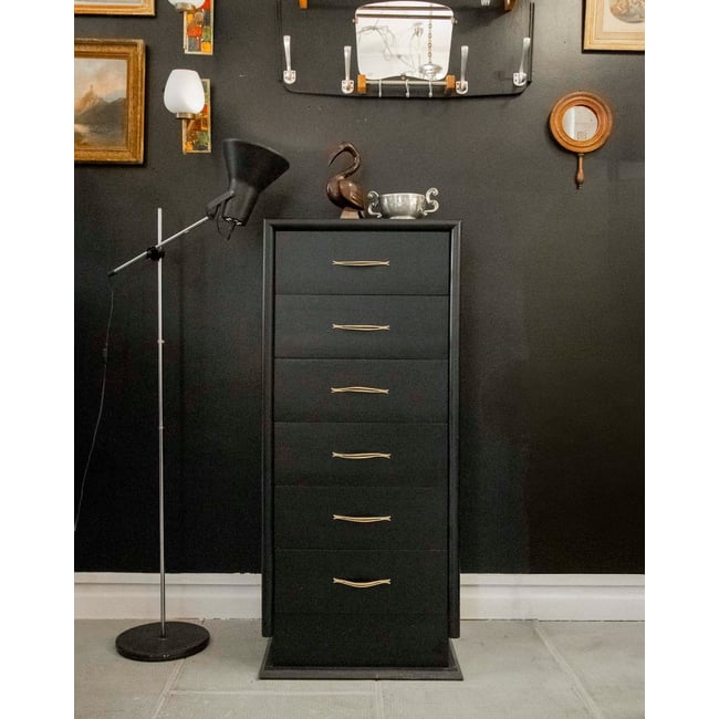 Commode chiffonnier noir au style Art Déco Olga N°681 - Bon état Couleur noir <span itemprop=