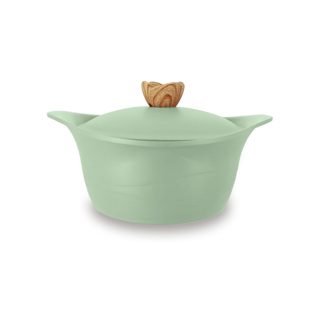 Cocotte 24cm 4L en fonte d'aluminium, LOTUS vert <span itemprop=