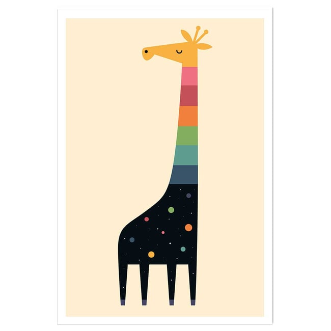 Affiche enfant girafe galaxie - HEXOA