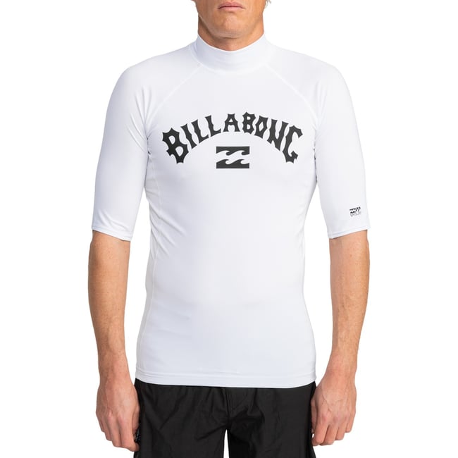 T-shirt de surf à manches courtes UPF50 LOGO SURF blanc white <span itemprop=