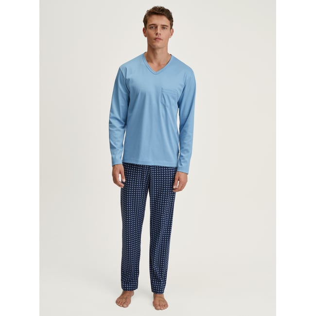 Pyjama, longue manches longues Coton RELAX STREAMLINE lac glacier <span itemprop=