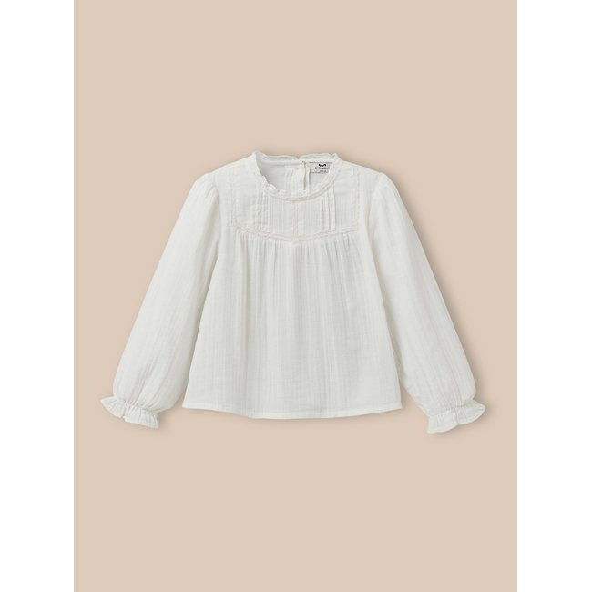 Chemise trousseau  gaze de coton ecru <span itemprop=