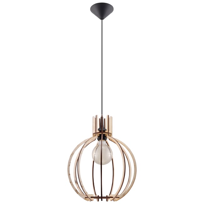Suspension Bois Bois Naturel E27 1 Arancia Couleur marron <span itemprop=