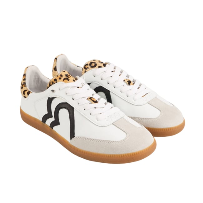 Baskets En Cuir Billie Leopard v002227 <span itemprop=