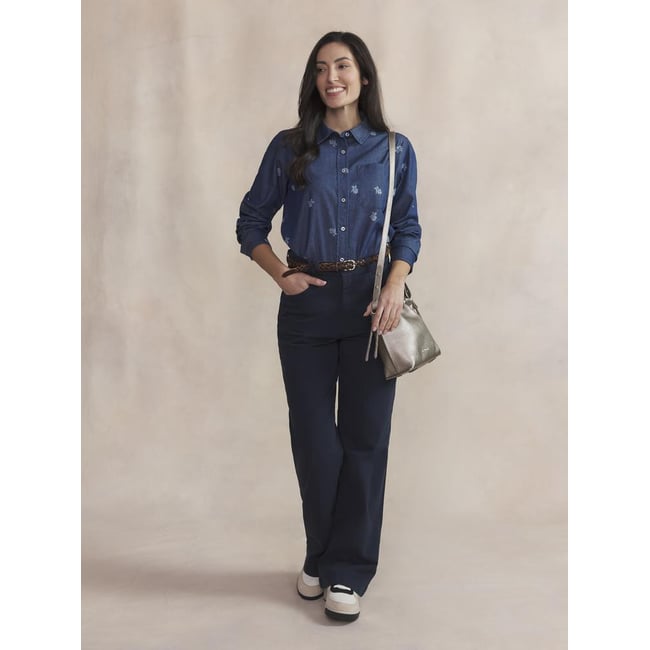 Chemise manches longues NOLYACHE chambray <span itemprop=