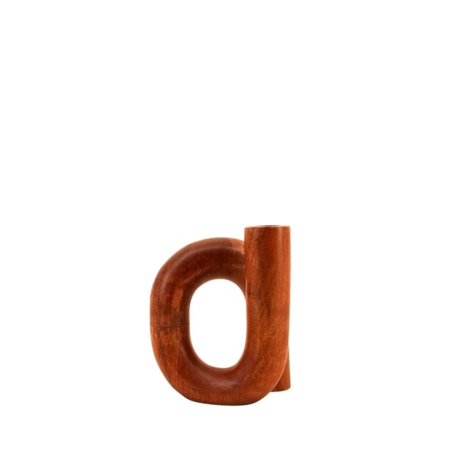 Vase design en bois, H16cm Couleur naturel <span itemprop=