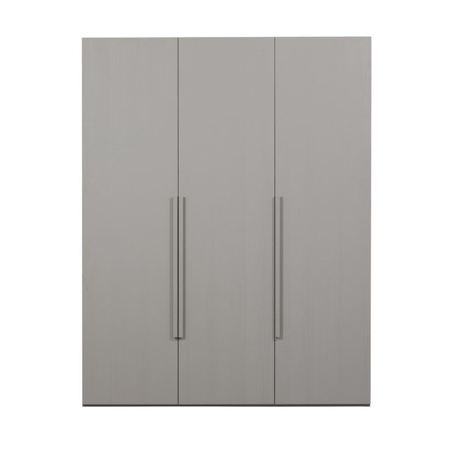 Armoire 3 portes en pin RENS Couleur gris clair <span itemprop=
