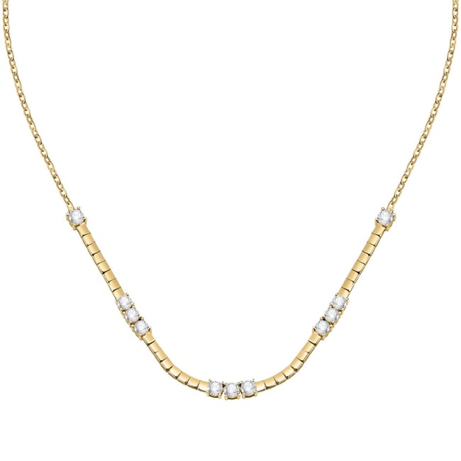 Collier en laiton et zircons SCINTILLE or jaune <span itemprop=
