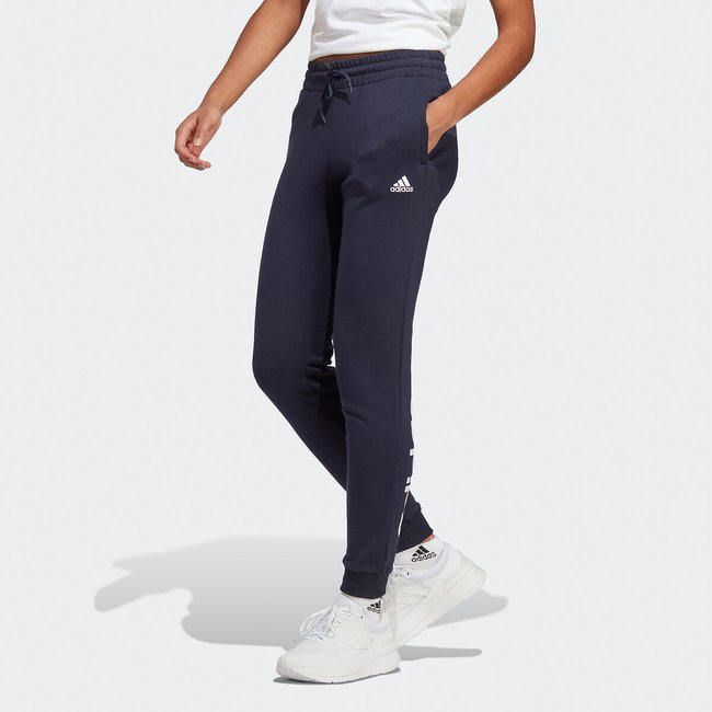 Essentials linear cuffed joggers in cotton navy blue Adidas Sportswear La Redoute