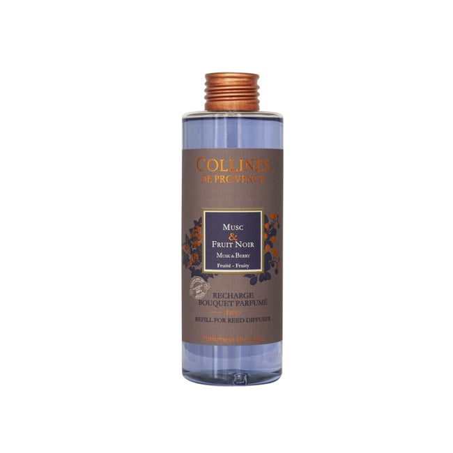 Recharge Diffuseur de parfum Colorée  MUSC & FRUIT NOIR Couleur violet <span itemprop=