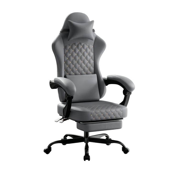 Chaise de bureau et jeu ergonomique avec repose-pieds escamotable et soutien lombaire, CURRIA - MEUBLES COSY