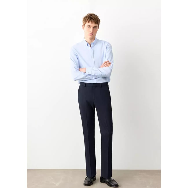 Pantalon droit costume bleu marine <span itemprop=