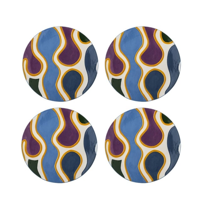 Petites assiettes design  Salacia set de 4 Couleur multicolore <span itemprop=