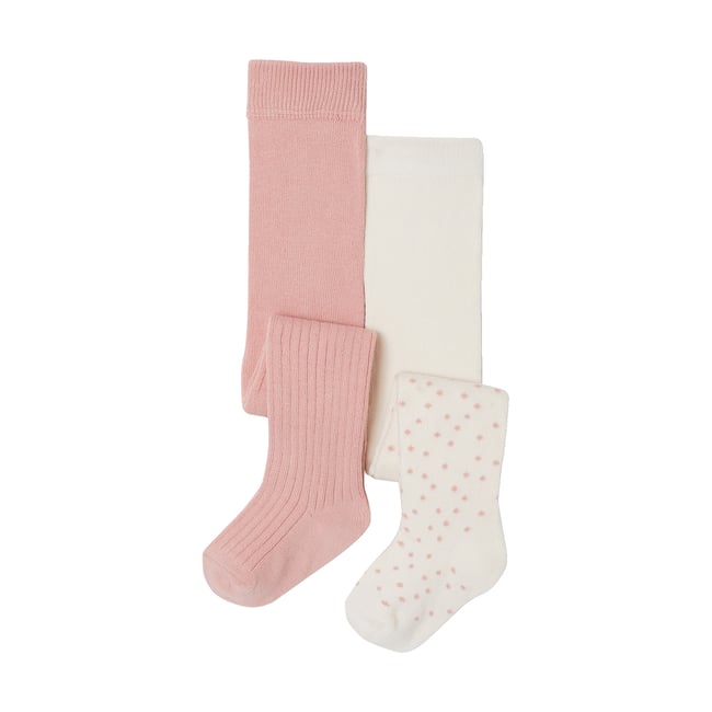 Lot de 2 collants rose poudré <span itemprop=