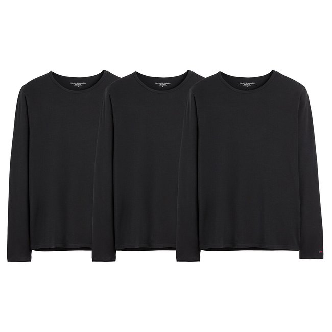 3er-Pack Shirts, lange Ärmel schwarz + schwarz + schwarz <span itemprop=