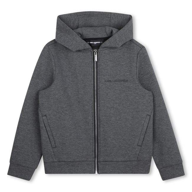 Sweat à capuche gris fonce chine <span itemprop=