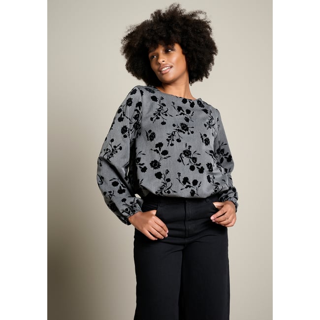 Blouse à motif floral medium grey <span itemprop=