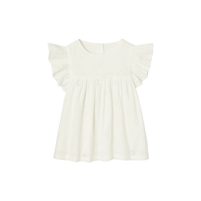 Blouse en gaze de coton brodée - VERTBAUDET