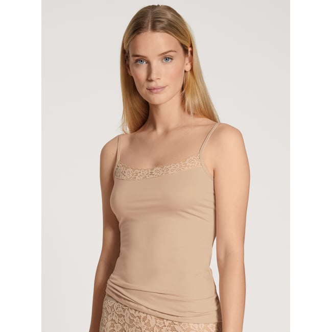 Débardeur à fines bretelles à bretelles Coton NATURAL COMFORT LACE - CALIDA