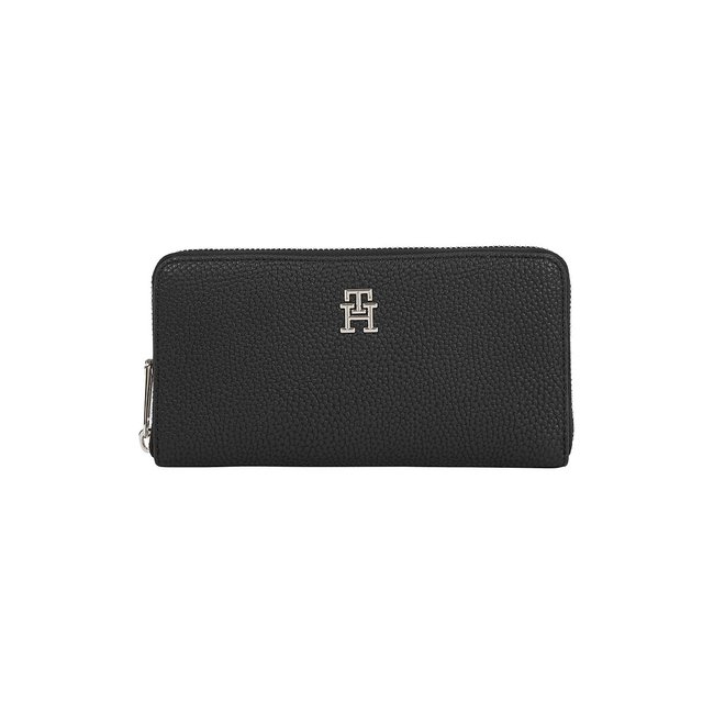 Portafoglio con cerniera rettangolare TH EMBLEM LARGE nero  TOMMY HILFIGER