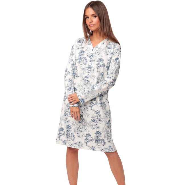 Chemise De Nuit Femme Hiver En Polaire - Manches Longues, Chaude, Douce Et Ample - Pyjama Confortable Pour La Maison