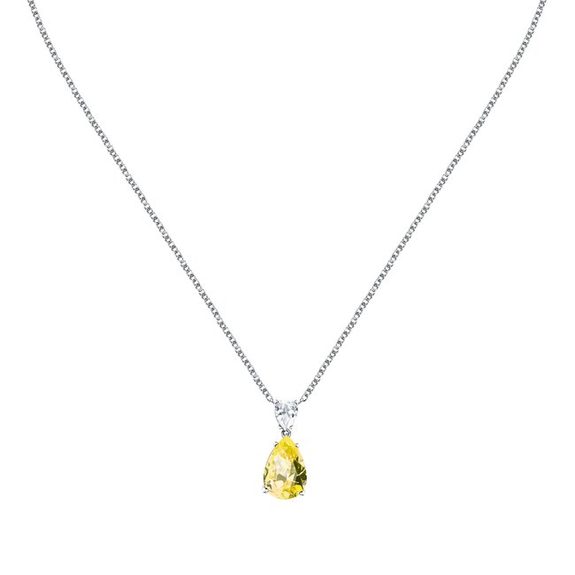 Collier en acier, cristaux, TESORI jaune <span itemprop=
