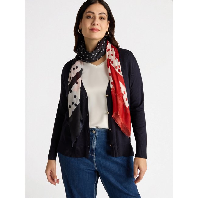Foulard imprimé à pois rouge <span itemprop=
