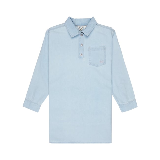 Robe chemise à manches longues en jean BEACH BREAKER. bleu light blue <span itemprop=