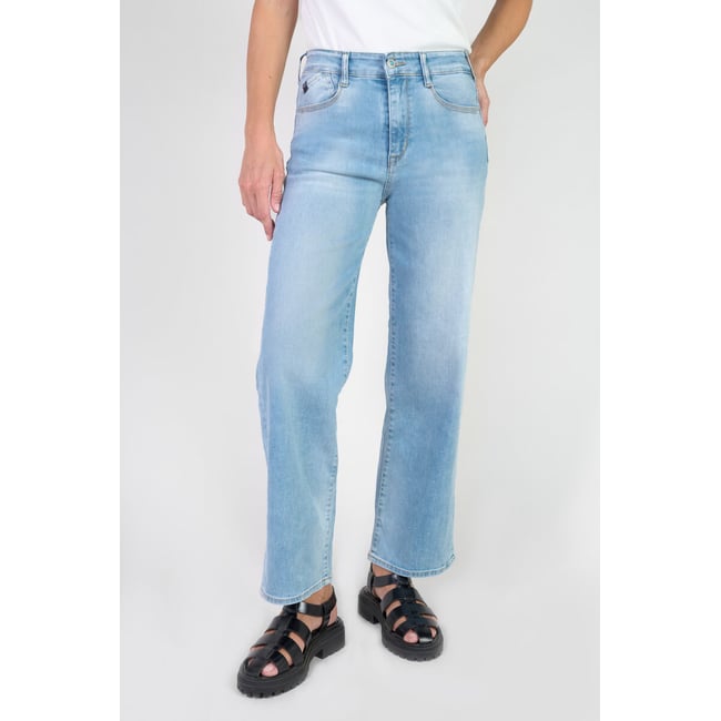 Jeans loose, large pulp wide leg , 7/8ème blue <span itemprop=