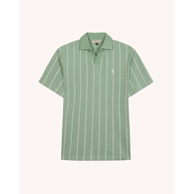 Polo BLACHE BLACHE vert clair et écru <span itemprop=