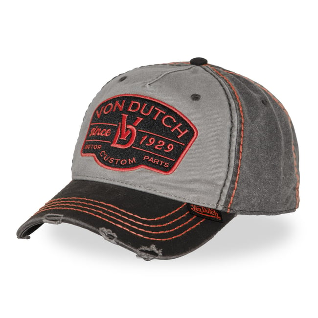 Casquette baseball RETRO gris clair/gris foncé/noir/orange <span itemprop=