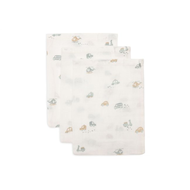 Lot de 3 gants de toilette blanc <span itemprop=