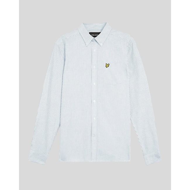 Chemise Oxford à rayures bleu clair/ blanc <span itemprop=